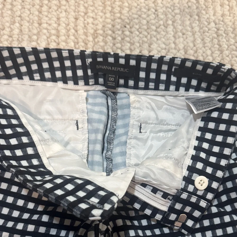 Black and White Checked Slim Capris - Picture 2 of 3